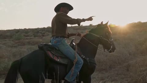 COWBOY RIDING HIS HORSE
