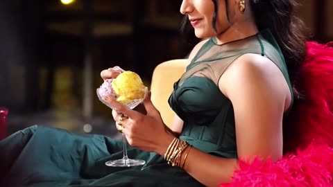 Rashmika Mandanna with ice cream