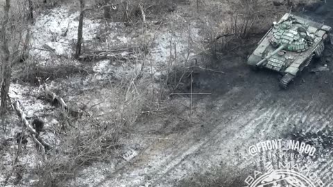 Russian T-72 Tank ran over a mine