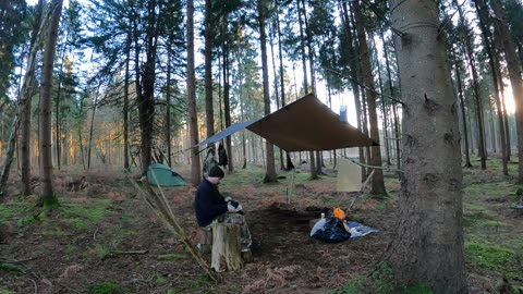 Woodland wildcamping. Speedlapse GoPro. 20th Jan 2023