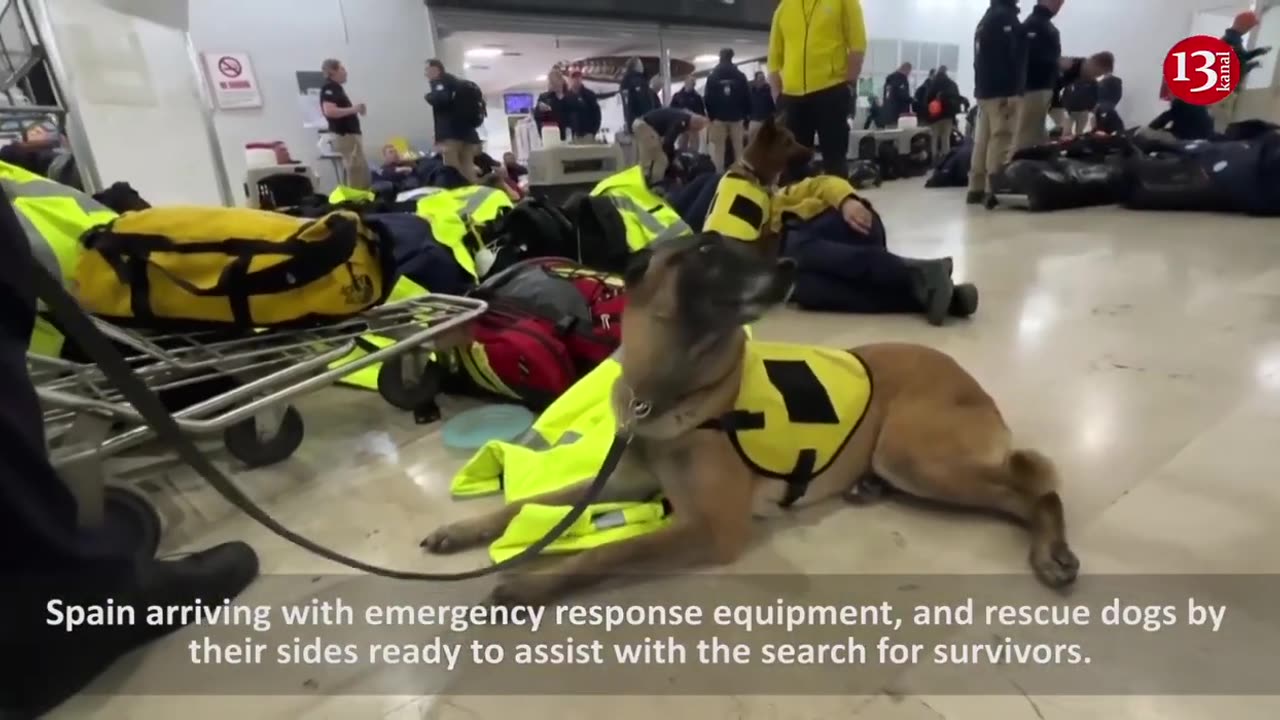 International rescuers arrive in Turkey to aid with recovery efforts after deadly quake