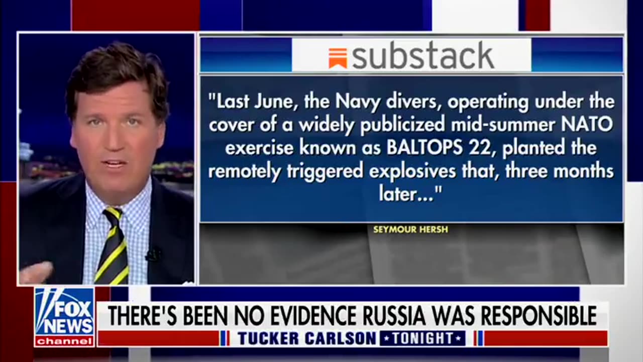 Tucker covers new reports of the Biden administration blowing up the Nord Stream pipeline