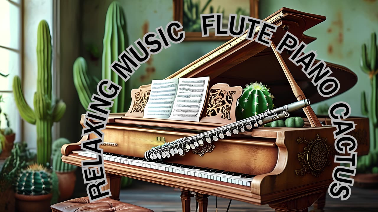 RELAXING MUSIC FLUTE PIANO CACTUS.