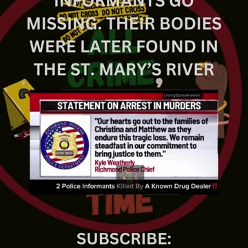 Richmond man ki!lls 2 police "informants", then dumps bodies in Fort Wayne river