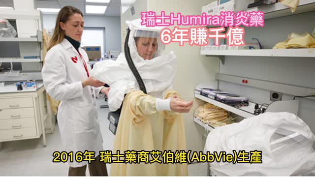 瑞士Humira消炎藥 6年賺千億