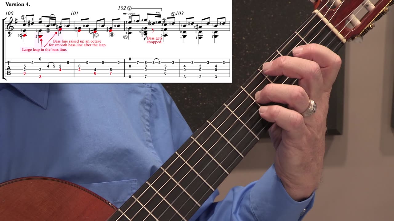 Technique Left-Hand, Part II (slow section). Video 58: m100-103, Version #4