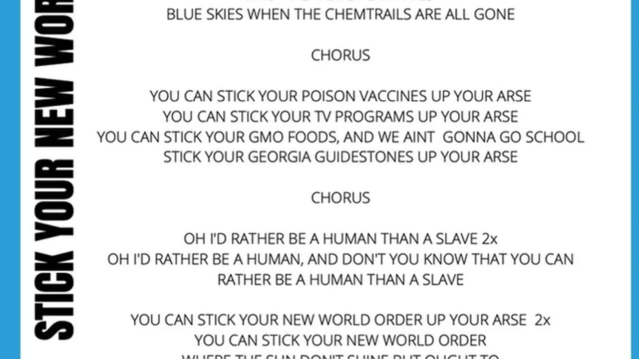 Stick your New World Order Up Your Ass!
