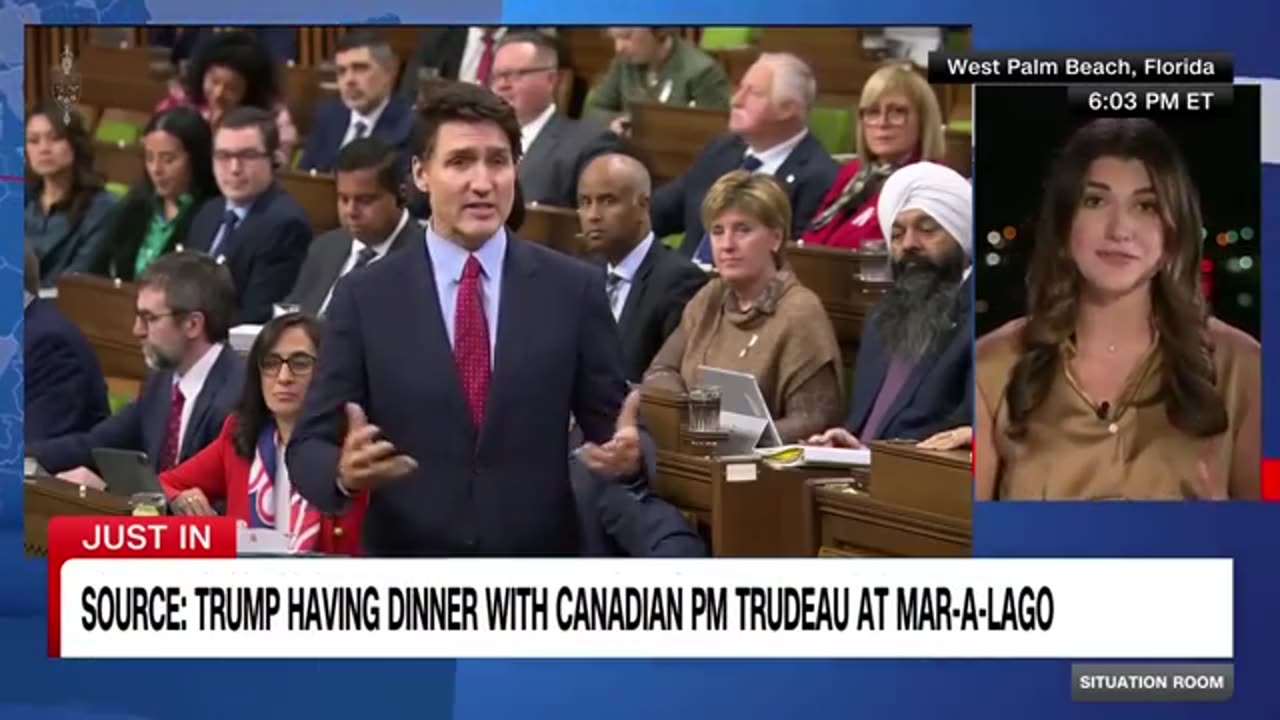 Trump having dinner with Trudeau at Mar-a-Lago