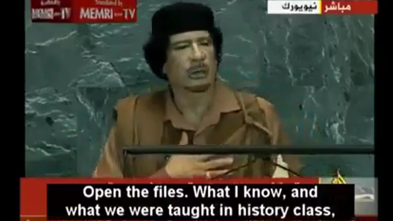 GADDAFI BROKE DOWN JFK ASSASSINATION IN THE UN: JFK WAS KILLED BY ISRAEL