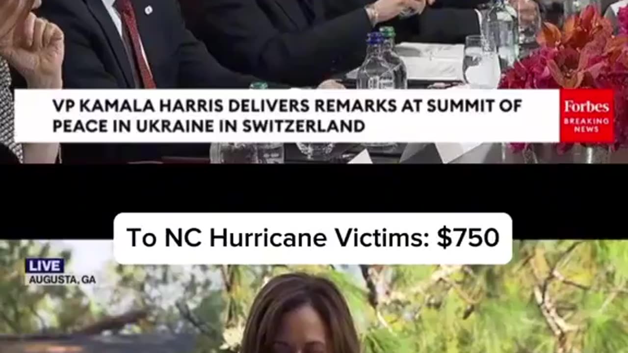 Kamala Harris sends $1.5 billion more to Ukraine and $750 to Flood Victims???