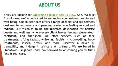 If you are looking for Whitening Facial in Straits View