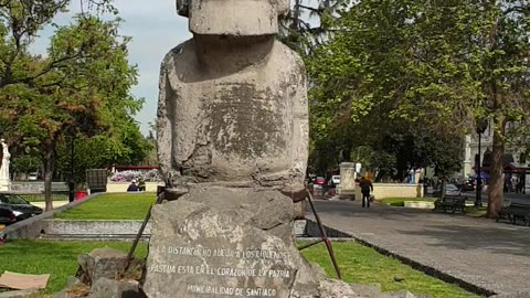 Easter Island Stone Statue in Santiago, Chile 🗿
