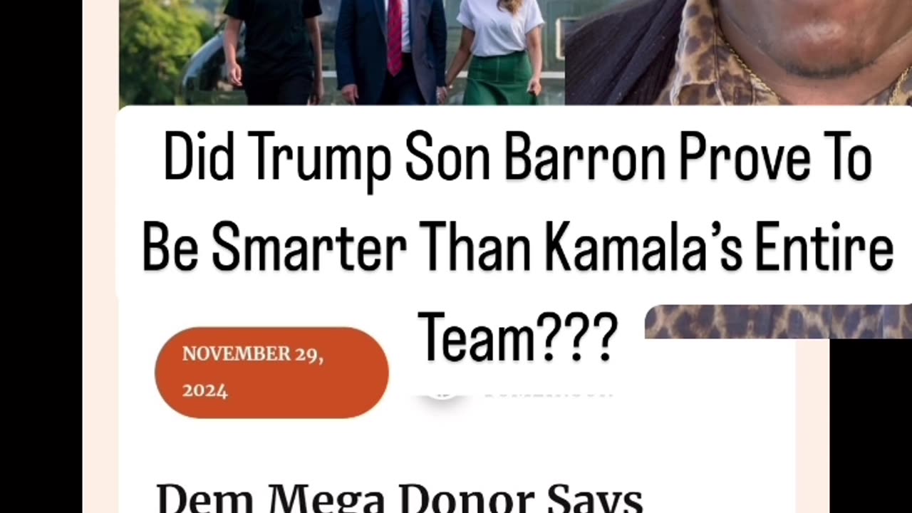 Did Trump Son Barron Prove To Be Smarter Than Kamala’s Entire Team???