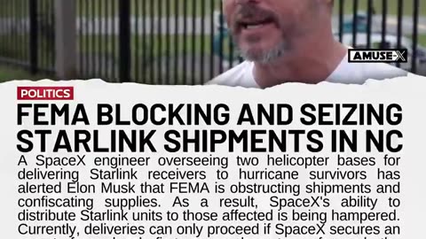 FEMA blocking & seizing starlink shipments - WTF