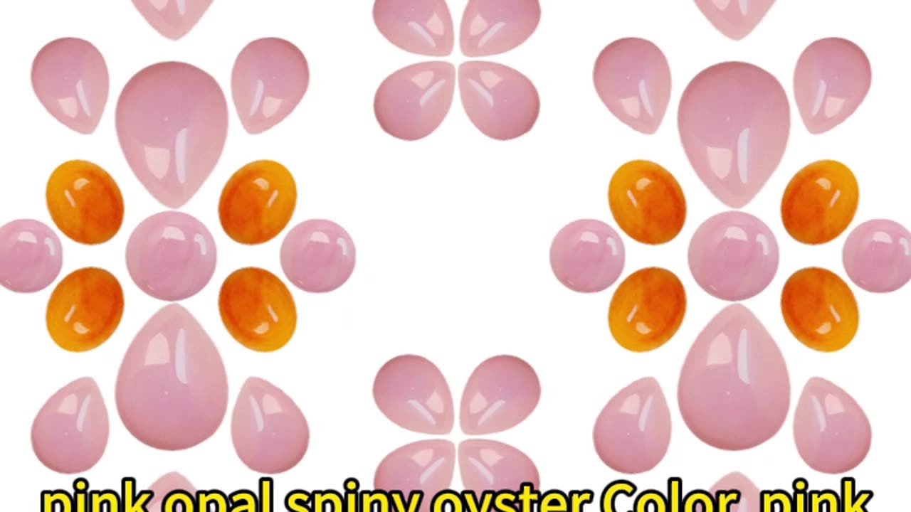 pink opal spiny oyster Color pink orange Shape oval roundle pear gemstone cabochon 20241003-06-08