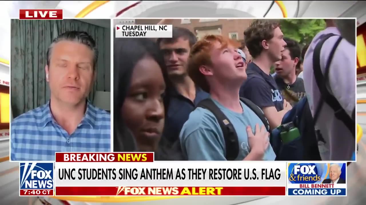 UNC students restore American flag that had been replaced with Palestinian flag