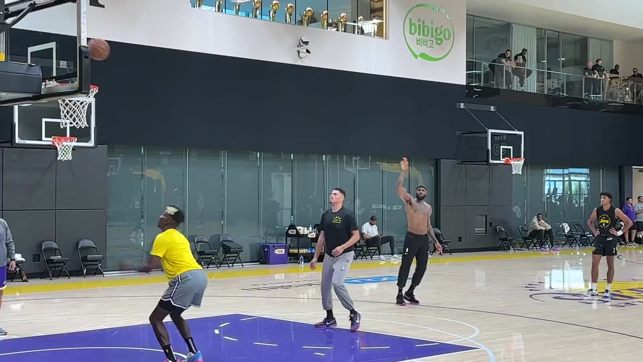 Day 3 of Lakers training camp, featuring LeBron James, Bronny James and Max Christie