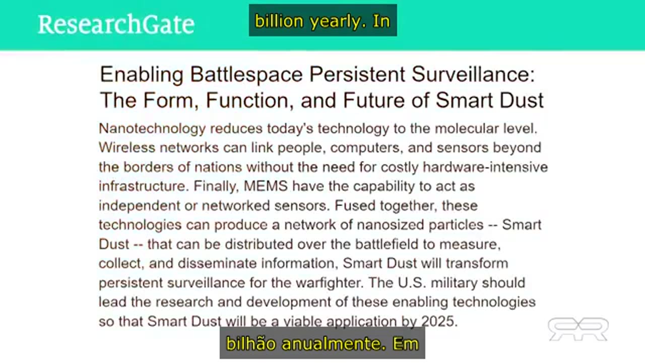 Biossensores de poeira inteligentes e dispersão de Chemtrail