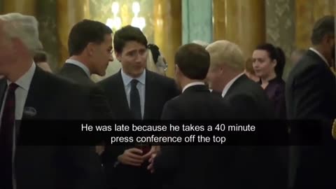 Justin Trudeau gets caught talking about Trump at Buckingham Palace