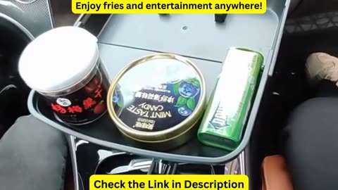 Enjoy fries and entertainment anywhere!2-in-1 Car Cup Holder 360-degree Rotating Dining Tray Car