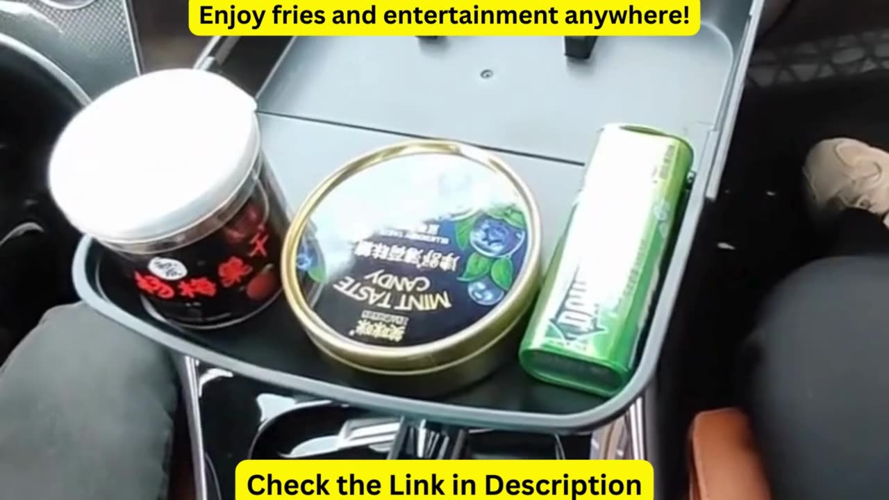 Enjoy fries and entertainment anywhere!2-in-1 Car Cup Holder 360-degree Rotating Dining Tray Car