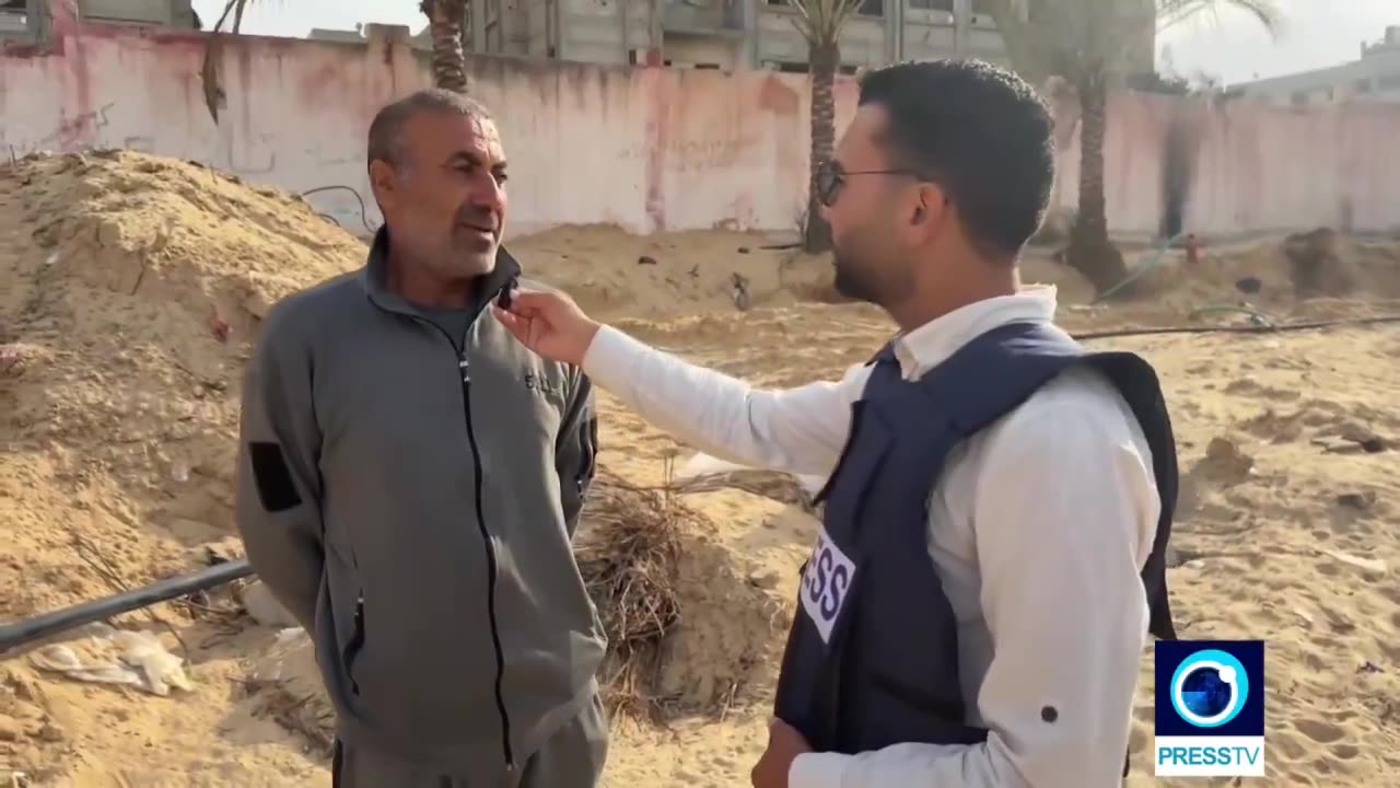 Palestinian man who witnessed first-hand the aftermath of the Israeli massacre