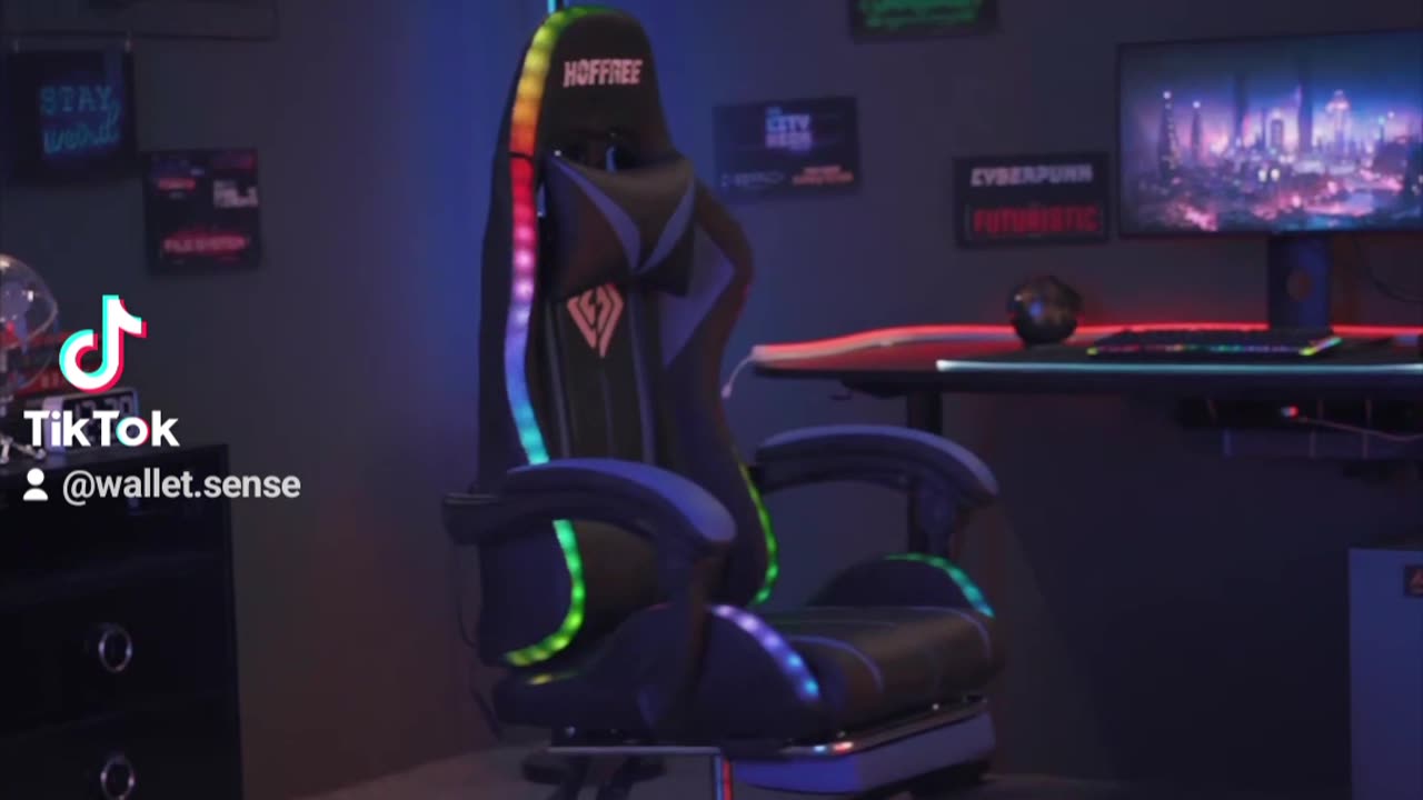 RGB gaming chair with LED lights