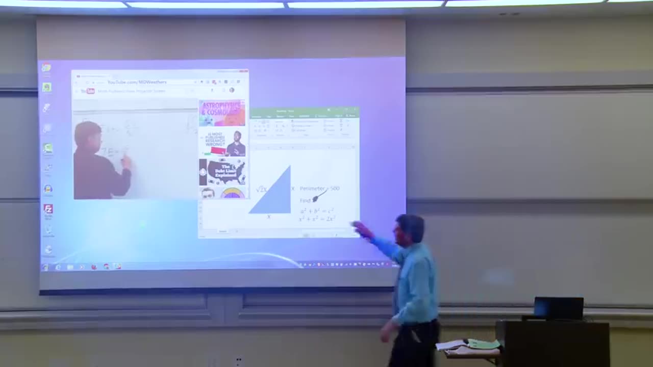 Math Professor Fixes Projector Screen (April Fools Prank)