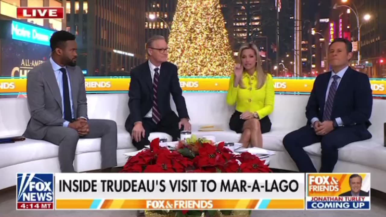 Nervous laughter as Trump gives warning to Trudeau at Mar-a-Lago