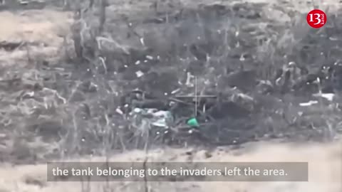 Advancing Russian tank ambushed in Ukrainian positions - it came under heavy fire