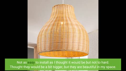 Karjearl Rattan Chandelier Hand-Woven Wicker Pendant #Light-Overview