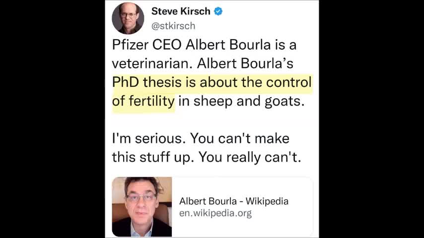 Pfizer CEO is a Veterinarian wtf