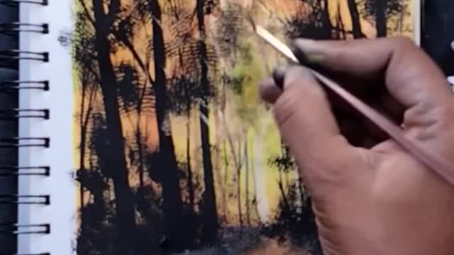 easy forest painting for beginners