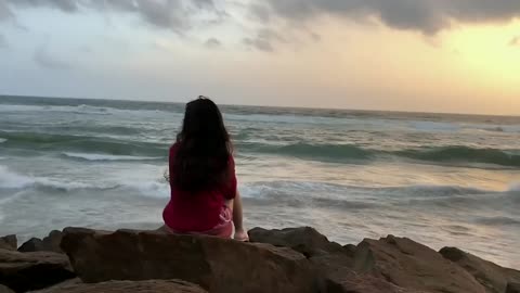 Beauty is looking at the sea