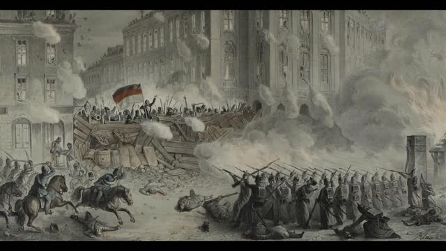 Revolutionslied von 1848 mit Bildern von Volkserhebungen / Folk song from the German Revolution 1848