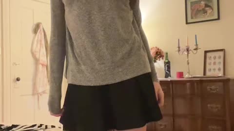 tgirl testing all the clothes of her