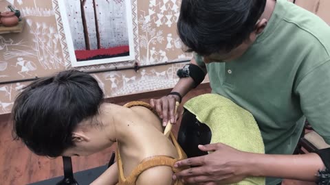 Loud Neck Cracking with Fire Back and Head Massage Indian Massage