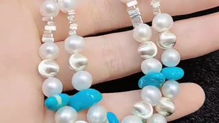 GN-20241203-02 Gift Popular High Quality Double Pearl Bracelet Natural Turquoise Bracelet for Women