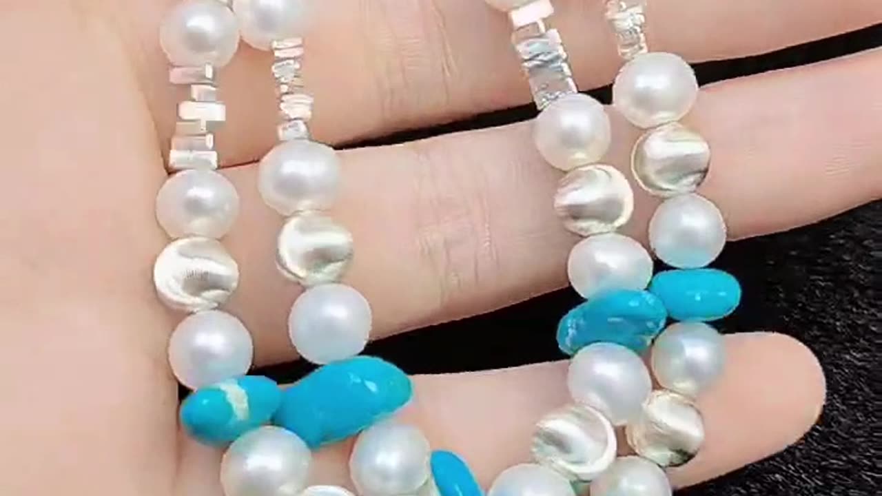 GN-20241203-02 Gift Popular High Quality Double Pearl Bracelet Natural Turquoise Bracelet for Women