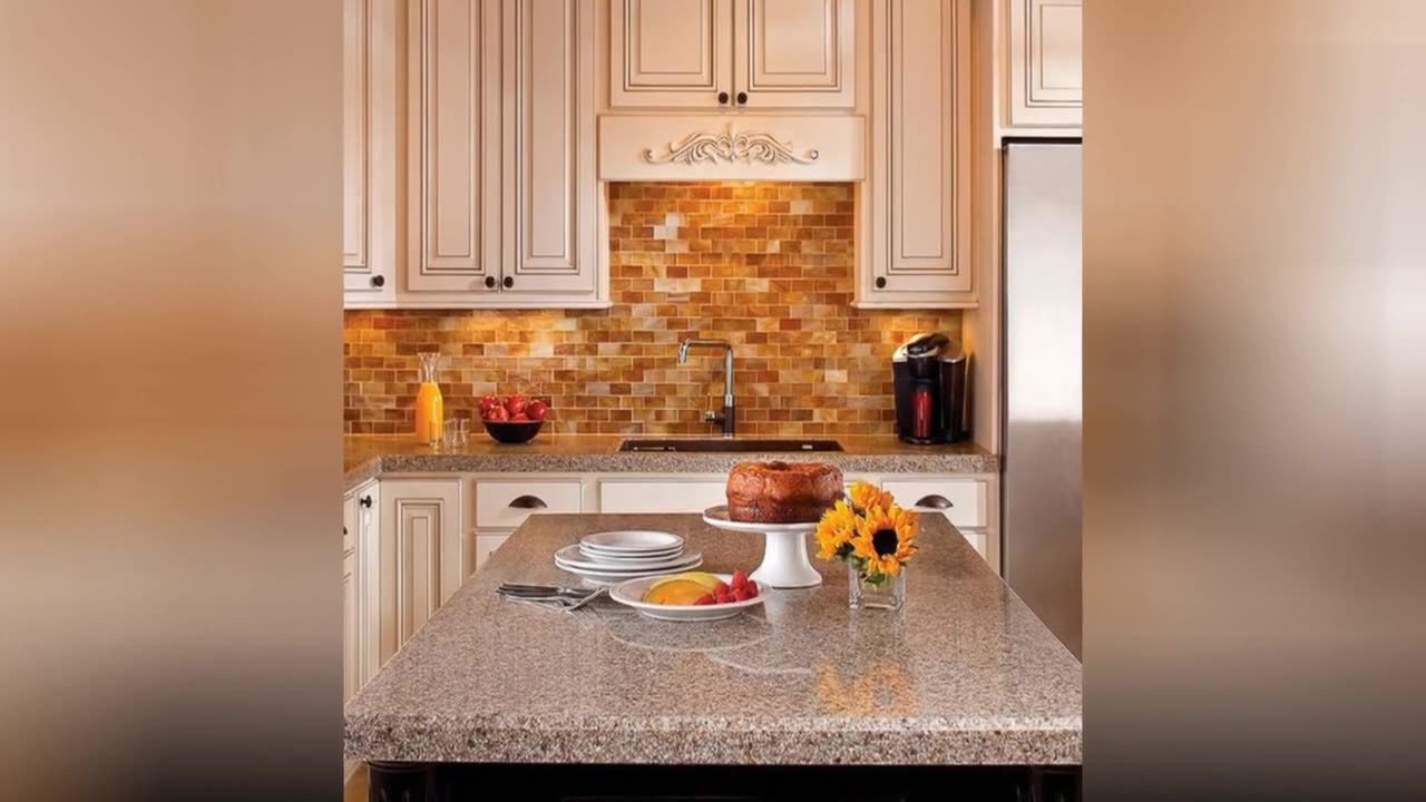 75 All Ceiling Designs Kitchen With Matchstick Tile Backsplash Design Ideas You'll Love