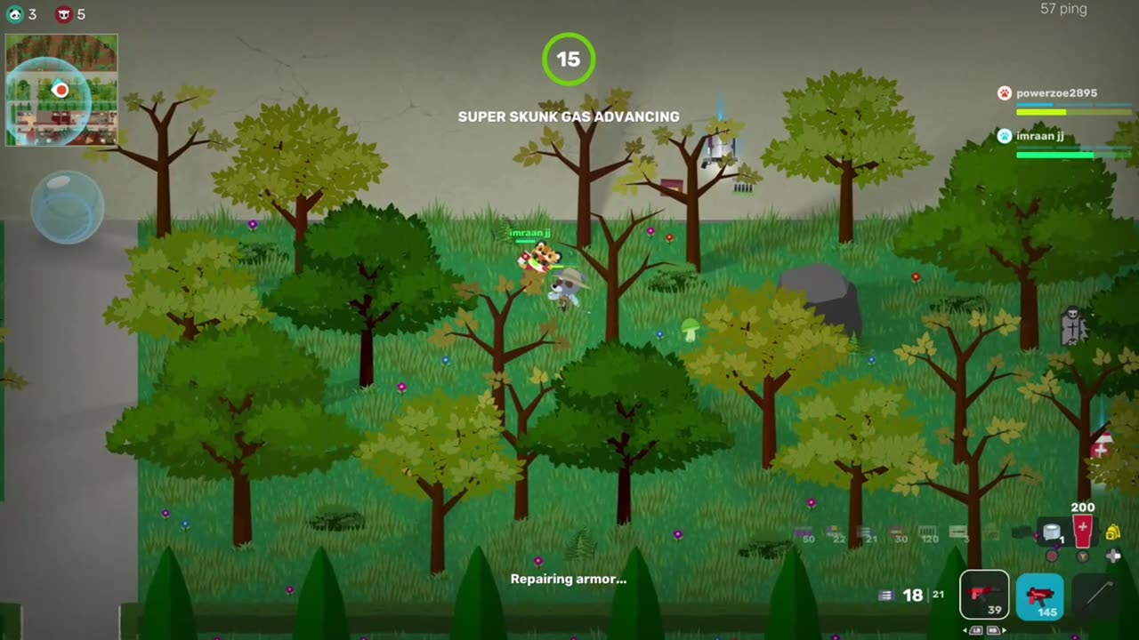 Super Animal Royale Squad Play 9. One team member.