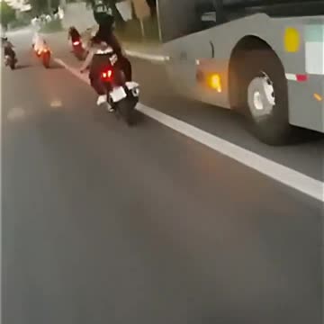Stupid Biker has no respect for others.