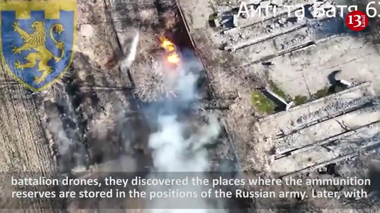 Drone strikes area where Russians had gathered large amount of ammunition