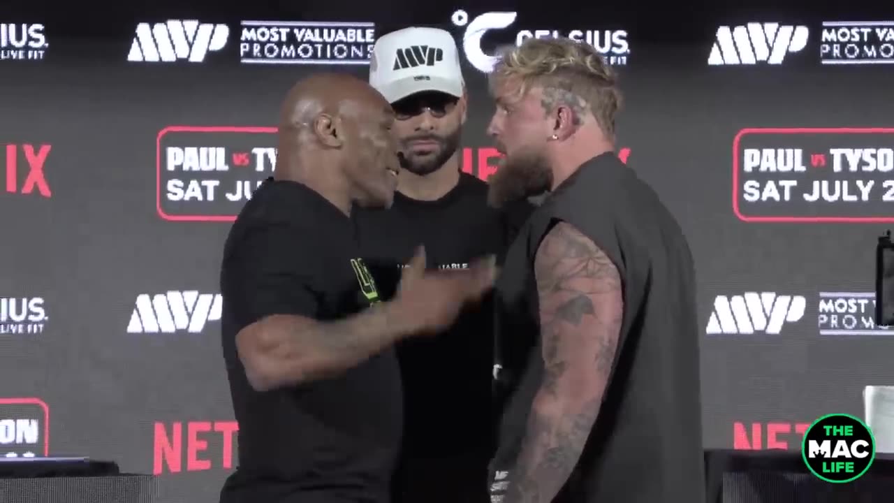 Mike Tyson vs Jake Paul Face Off Gets INTENSE