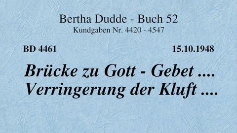 BD 4461 - BRÜCKE ZU GOTT - GEBET .... VERRINGERUNG DER KLUFT ....