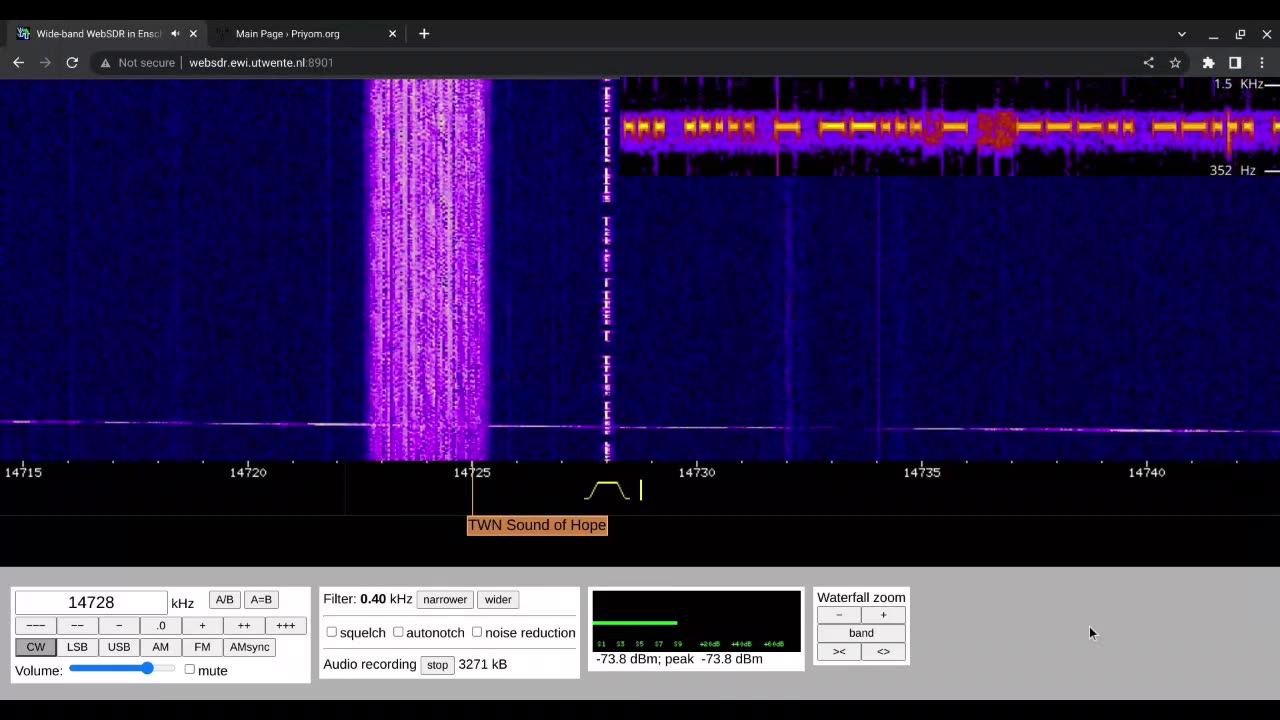 M12 Morse Code Numbers 13/02/2023 1310 UTC 14728kHz