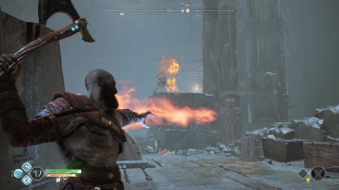 God of War (2018) How to get by the fire traps inside the mountain