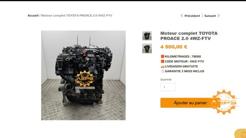 AEPSPIECES.COM - Moteur complet TOYOTA PROACE 2.0 4WZ-FTV