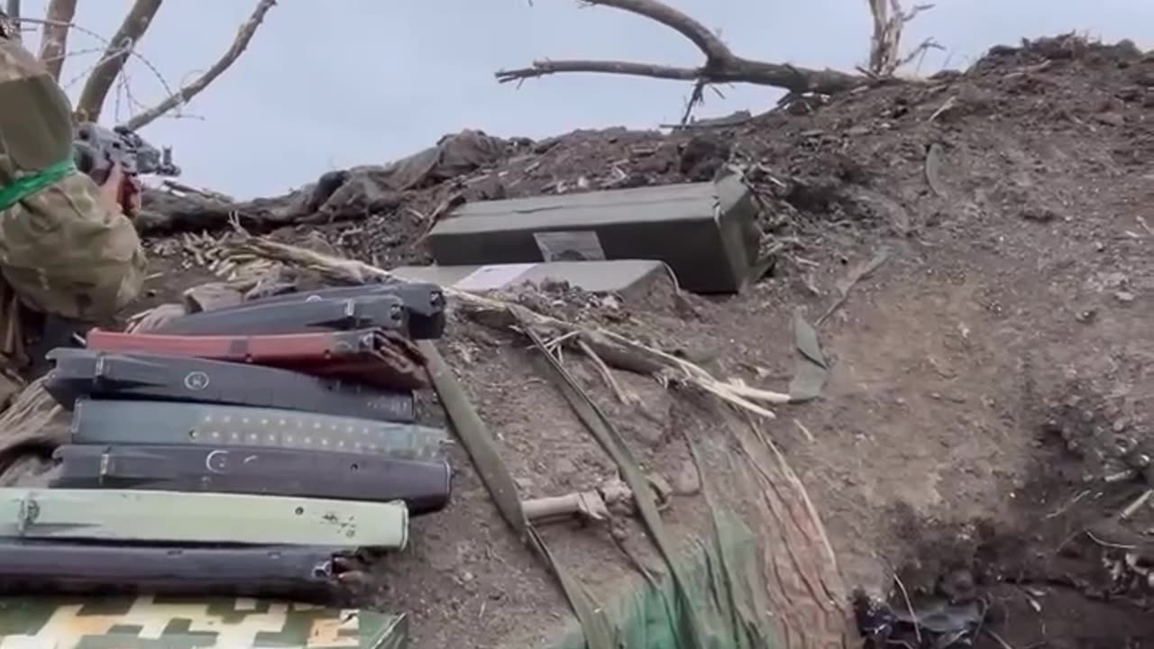 Ukrainian soldier in there trench