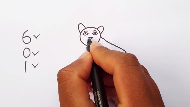 How To Draw A Cat From 601 Drawing Tutorial Number Drawing Easy